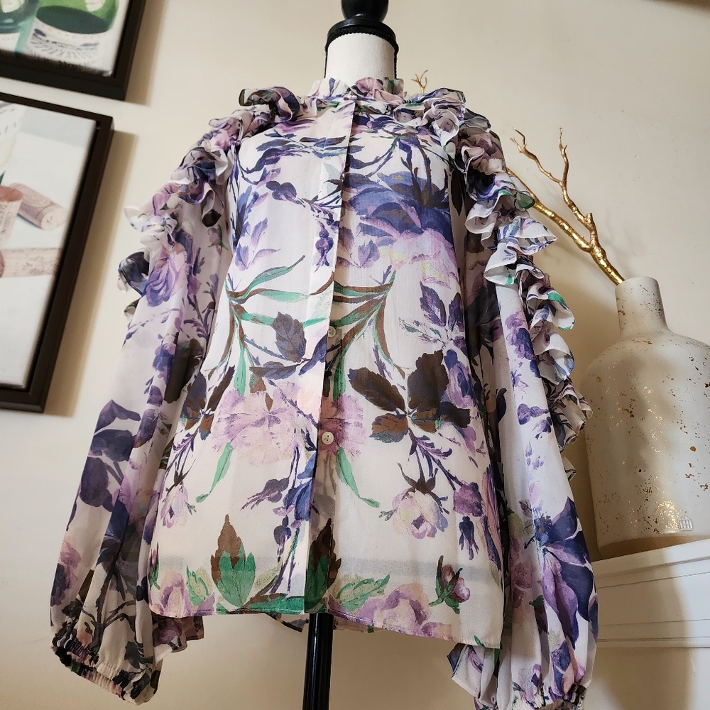đ„Kobi Halperin Ruffled Phoenix Blouse - Picture 7 of 17